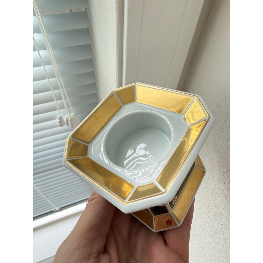 VINTAGE GOEBEL FERAUD | Black Gold Art Deco Candle Holder | Collectible - Picture 3 of 5
